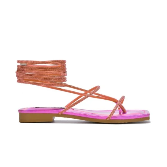 Ladies strap up sandals - Picture 4 of 4